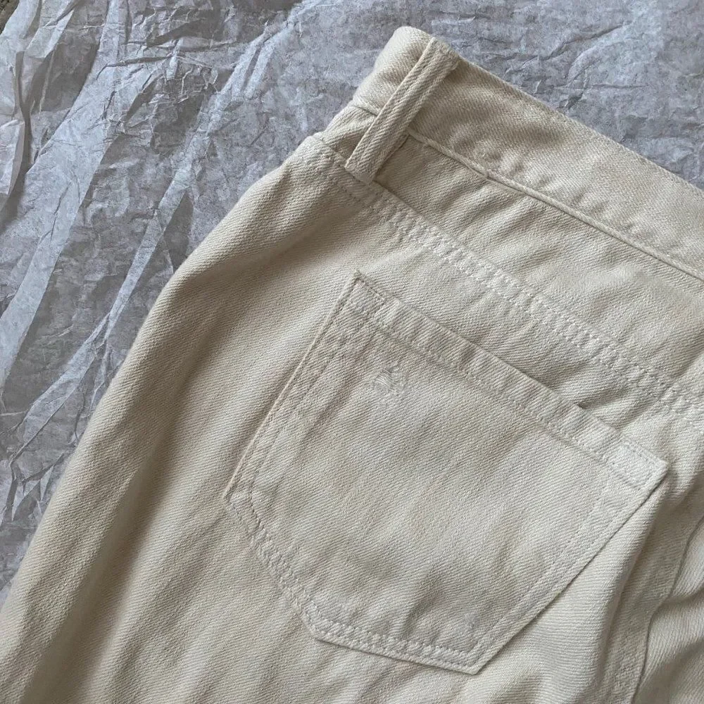 Ann Taylor Loft 27/4 Boyfriend White 100% Cotton Distressed Jeans